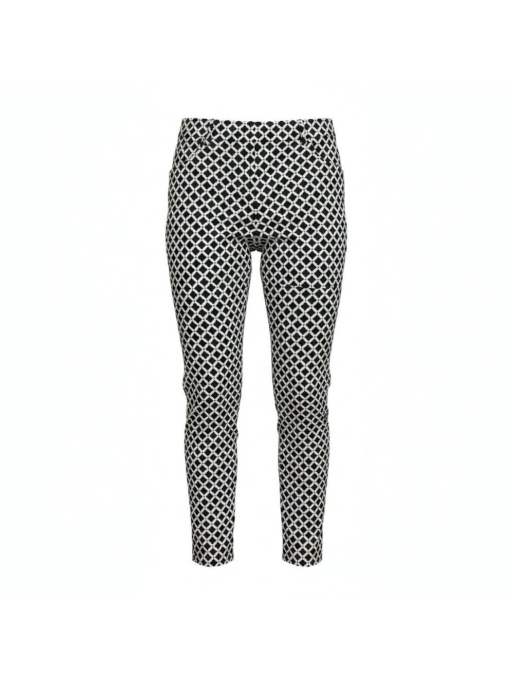 Dana Buchman Black & White Geometric Quatrefoil Ankle Pants Size 14 Slimming